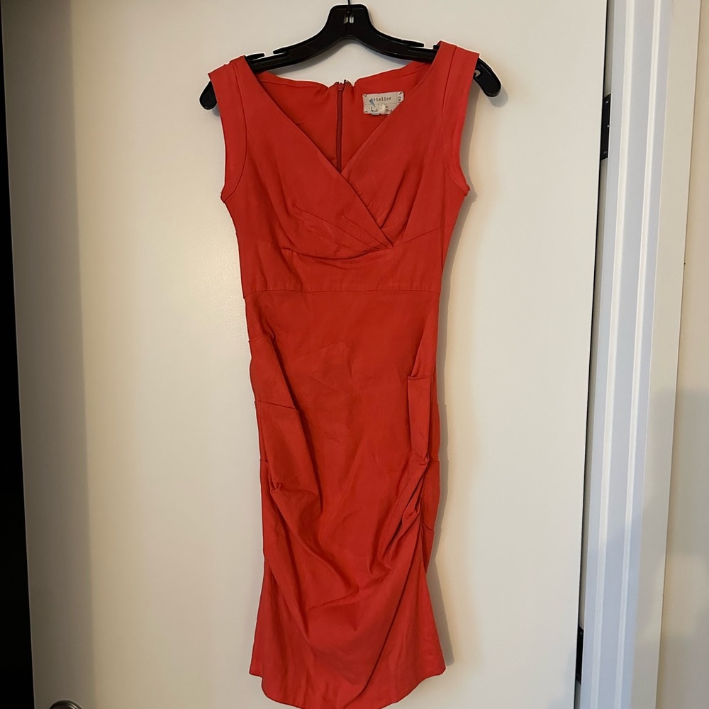 Nicole Miller Artelier Coral Dress, Size 4.
